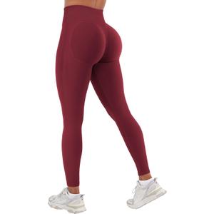 YEOREO Seamless Workout Leggings for Women Butt Lifting Hidden Scrunch Leggings High Waisted Gym Yoga Lilliean Impact Pants (Large, Scarlett Red)