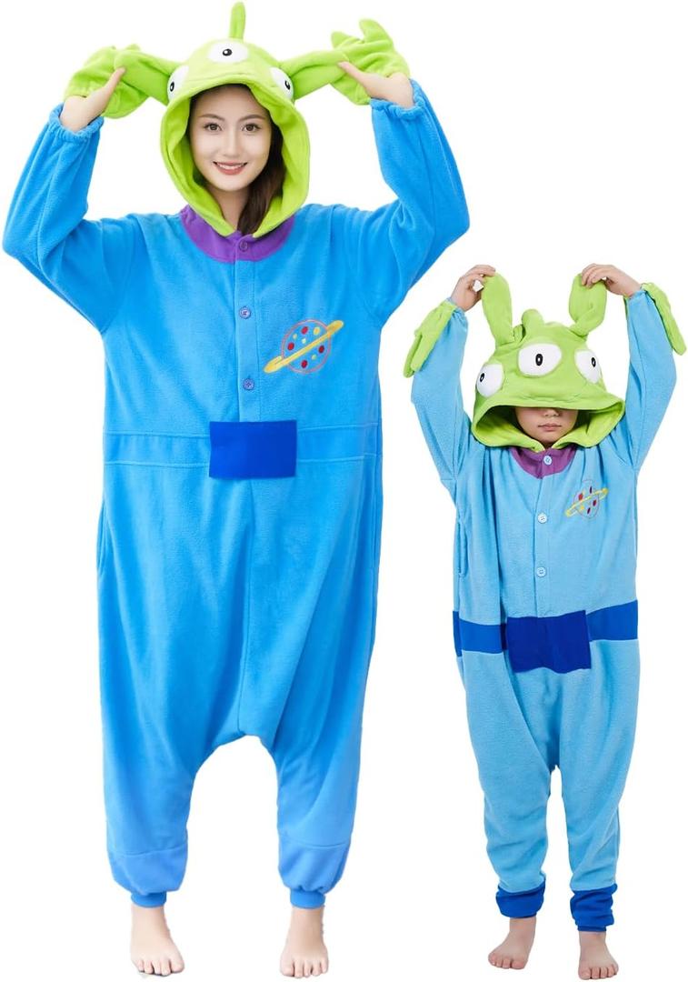 Unisex Adult Onesie PajamasPolar Fleece, Cosplay, Animal Onesie Halloween Costume, and Homewear (Blue) 85
