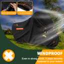 Enzeno Motorcycle Cover 210D Oxford Fabric Motorcycle Covers Waterproof Outdoor Windproof Dustproof Moped Cover with snap Fastener 275x105x125cm Motorcycle tarp Motorbike Cover Black