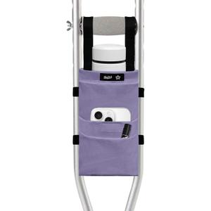SPRING SEAON Crutch Bag Water-Resistant Pouch Lightweight Accessory Storage Carry Kit Cup and Bottle Pocket Holder Crutches Accessories for Kids, Men, Women Purple