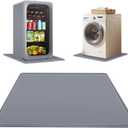 ToLanbbt Mini Fridge Silicone Mat - 24" x 24" x 0.8" Mini Fridge Drip Tray Under Refrigerator Mat Carpet Floor Protector, Leak-Resistant Portable AC Pan for Washing Machine Dishwasher Dryers, Gray
