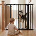 Mumeasy 36" Extra Tall Baby Gate for Stairs, 29.7-43" Auto Close Dog Gate