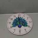 CHGCRAFT Peacock Wall Clock Non-Ticking Clock Round Decorative Wall Clocks Printed Clocks for Home Living Room Bedroom Home Office Decoration