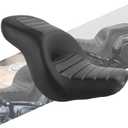 One-Piece Rider Passenger Seat Fit for Harley Softail Sport Glide FLSB Low Rider FXLR FXLRS FXLRST 2018-2024 Black Leather Cushion with Striped Stitching