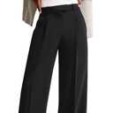 NIMIN Women Wide Leg Pants High Waisted Business Casual Work Trousers Dressy Pants with Pockets (Black, M)