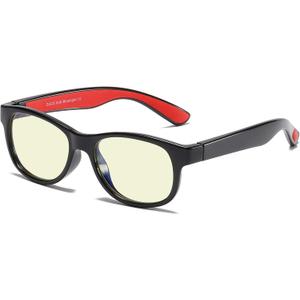 DUCO Blue Light Glasses for Kids Boys Girls Blue Ray Blocking Glasses Cute Computer Gaming TV Glasses for Children K015 (Black Rad)
