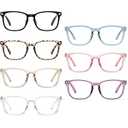 CCVOO 7 Pack Blue Light Blocking Reading Glasses, Anti Headache/ Glare/ Eye Strain Readers Computer Eyeglasses Women/ Men (7 Pack Mix, 1.0)