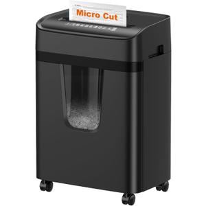 Bonsaii 12-Sheet Micro-Cut Paper Shredders for Home Office, Heavy Duty Document Shredder with 5.5 Gallon Pullout Bin for CD/Credit Card/Staple, 30 Mins Continuous Run Time, P-4 High Security, C282-B