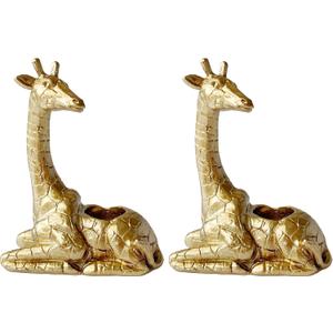 Golden Giraffe Tealight and Candle Holders, 2 Pack Decorative Candlesticks, Handcrafted Home Decor Accent