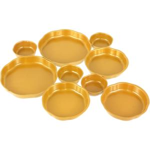 9 Cluster Charcuterie Bowls Gold Decorative Round Serving Bowls Irregular Elegant Snack Tray Compote Appetizer Platter for Entertaining Centerpiece Home Kitchen Decor Wedding Gift