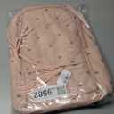 Women's Quilted Cute Aesthetic Backpack Bow Print Lightweight Puffer Laptop Book Bag for College Travel Daypack (Pink)