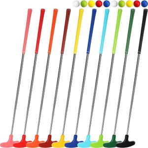 Libima 10 Pack Junior Golf Putter Golf Putters Bulk with 10 Practice Golf Balls for Men and Women Two Way Mini Golf Putter for Left and Right Handed Golfers for Kids Teenagers Adult (33 Inch)