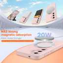 Liquid Silicone Case for Samsung Galaxy S25 with Magnetic Stand, Mil-Grade Drop Shockproof, Full Camera Protection Anti-Scratch Microfiber Lining Silicone Phone case, Pink