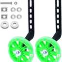 Mehome Flash Training Wheels for 12 14 16 18 20 Inch Kids BikeHeavy Duty Training Wheels are for Single Speed Bicycle (Green)
