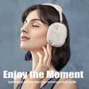 [4 in 1] Case Cover for AirPods Max Headphones (2024/2020) Ear Pad Case Cover/Headband Cover/Ear Cups Cover with Bling Star for Apple AirPods Max Headphones (Beige Star-T)