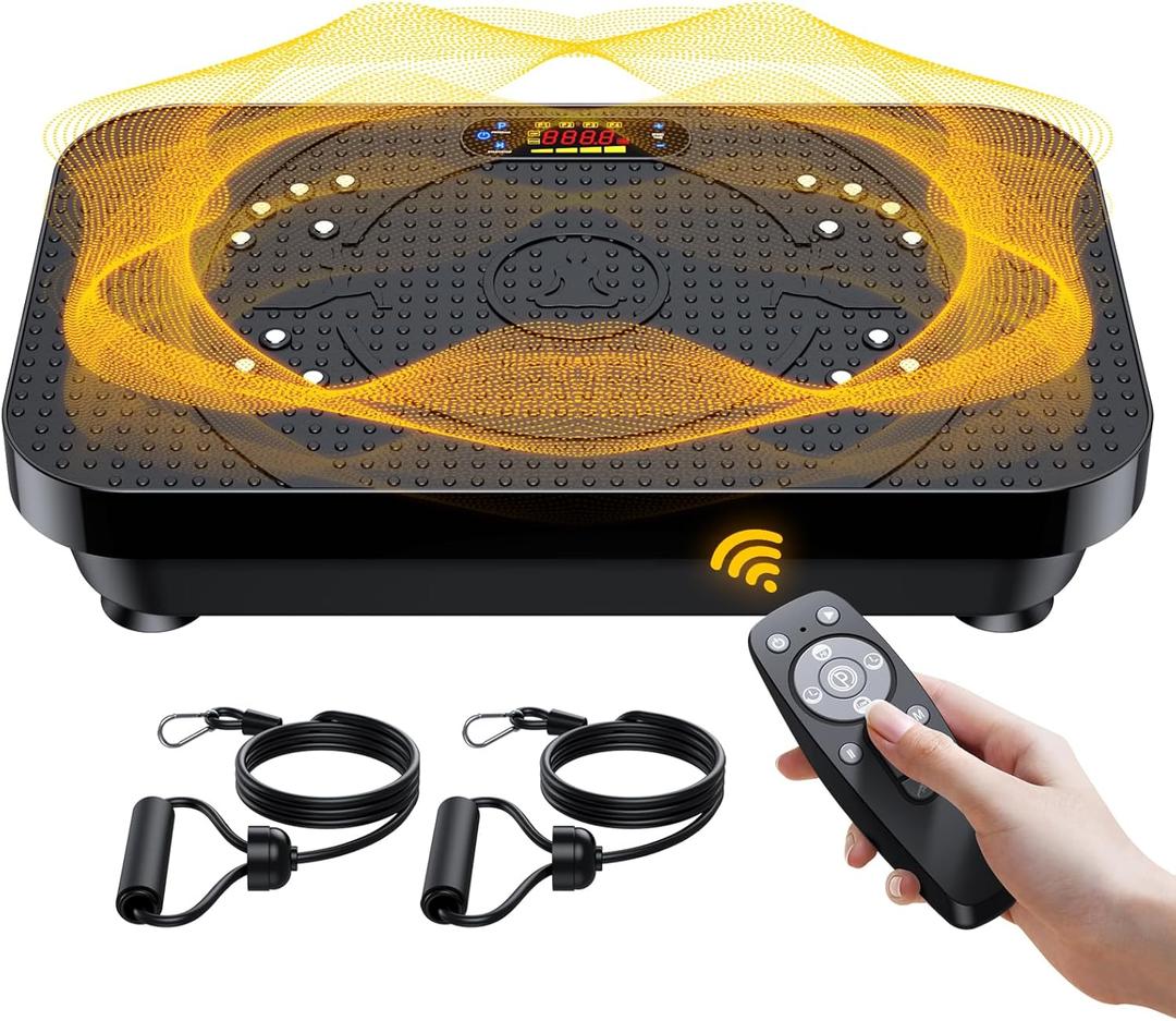 Vibration Plate Exercise Machine, OVANZA Whole Body Vibration Plate for Lymphatic Drainage, Burns Fat, Helps Toning, Weight Loss Shaping Wellness for Home Training Equipment, 1pcs