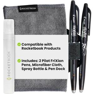 Rocketbook Accessory Kit  Complete Set with 2 FriXion Gel Pens, Spray Bottle, Microfiber Cloth & Pen Dock  Compatible with Rocketbook Notebooks & Planners for Effortless Organization Daily