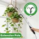 Electric High Reach Plant Waterer - Type C Wireless Hanging Plant Waterer, Battery Powered Sprayer Wand with Stainless Steel Telescopic (25.6"-34"), Indoor Watering Devices