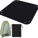 Outdoor Camping Shower Mat, 39.4" Portable Shower Pan, Shower Base Floor Simple Version Shower Mat for Camp Shower Tent Prevent Dirtying & Feet Protect, Not Included Tent (Black)