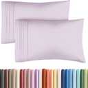 King Pillow Cases Set of 2 - Ultra Soft Hotel Quality Pillowcase Covers - Comfy, Cozy & Wrinkle Free - Shrinkage and Fade Resistant - Machine Washable Pillow Protectors - 2 Piece Set - Light Lavender