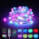 Vigdur 45FT RGB Globe String Lights, 150 Balls DIY Color Changing Fairy Lights USB Powered with Remote & APP Control, Music Sync, Christmas Twinkle Light for Bedroom Party Xmas Tree