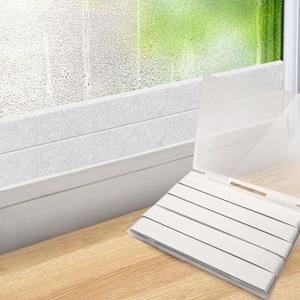 UNIFAMILY 5 Pack Window Condensation Absorber, Total 16.4Ft Window Condensation Prevention Moisture Absorber Felt Strips, Self Adhesive Reusable Absorbent Strips for Windows Glass Moisture Absorption