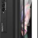 Miimall Compatible for Samsung Galaxy Z Fold 3 Case with Magnetic Hinge, Ultra-Thin Hard PC Bumper All-Inclusive Anti-Drop Magnetic Suction Cover Case for Samsung Galaxy Z Fold 3 5G 2021 (Black)