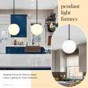 Bagood 10 Inch Globe Pendant Light Contemporary Globe Pendant Lights Black Mid Century Pendant Light Adjustable Hanging Light Fixture Matte Black Finished with Milk Glass Lampshade for Kitchen Island