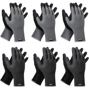 NoCry Gardening Gloves for Men with Strong Grip and Touchscreen Tips  Breathable Rubber Coated Garden Gloves with Superior Dexterity  Snug-Fitting Yard Gloves for Men or Lawn Gloves Men (XX-Large, Black & Grey)