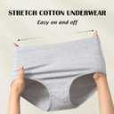 ASIMOON Tummy Control High Waisted Underwear for Women Cotton Plus Size Full Coverage Panties Ladies Briefs
