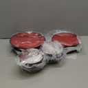 12-piece Dinnerware Sets Service for 4 - Dinner Plate, Dessert Plates, Cereal Bowls, Lightweight Melamine Plates and Bowls Sets, RV, Kitchen Dishes for Outdoor Use, Red and Black