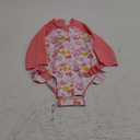 WOLBAY Baby Girl Swimsuit Long Sleeve One Piece Rash Guard with Sun Hat Zipper Bathing Suit Size 18-24M