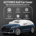 Universal SUV Half Car Cover,Windshield Body Cover Winter Auto Top Snow Ice Cover, Car Hail Protector Sunroof Cover, Waterproof Car Body Guard Cover Fit All Weather (SUV-M)