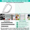 Upgraded WR24X10077 Refrigerator Door GasketReplacement for GE & Hotpoint Refrigerator Fresh Food Door Seal, replace Fridge Door Gasket Part 913812, AP3160620, PS296763