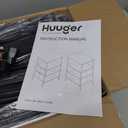 Huuger Night Stand Set of 2, Nightstand with 2 Drawers, Bed Side Table with Open Shelf, Wooden Top, End Table, Fabric Drawer with Charcoal Black Wood Grain Print, for Bedroom