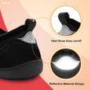 LeIsfIt Mens Slippers Wide House Shoes Adjustable Diabetic Shoes Arthritis Swollen House Slippers Indoor Outdoor Slippers, Black