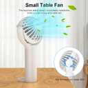 2 x 2 IN 1 Portable Mini Handheld Fan with Keychain Stand, Personal Powerful Cooling Fan, Small Battery Operated Table Fan, Quiet Hand Fan, USB Rechargeable, Birthday Gifts for Women Mom (White)
