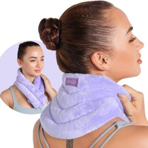 REVIX Neck Heating Pad Microwavable Heated Neck Wrap with Moist Heat for Stress, Microwave Neck Warmer for Woman, Unscented Hot Pack