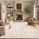Washable 8x10 Living Room Non-Slip Area Rug Retro Beige Large Carpet
Soft Low-Pile,Vintage Floor Rug,Foldable Throw Rug,Stain Resistant for Bedroom,Dining Room,Office,Nursery,Boho Home Decor