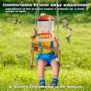 Hummingbird Feeder Helmet | Hands-Free Outdoor Observation Device | 4 Feeding Ports Design | Adjustable Headband | Lightweight & Durable PVC (red-2)