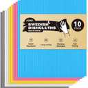 AIDEA Swedish Dishcloths for Kitchen-10PK, Absorbent Sponge Dish Cloth, Dishcloths for Washing Dishes, Reusable Paper Towels Dish Cloths, Swedish Towels for Home, Kitchen, Glass, 7" x 6" (Blue Pink Yellow Grey White)