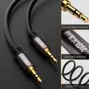 Kxable 3.5mm Aux Cable 35 Feet, Long Male to Male Auxiliary Audio Cord, Preminun Gold Plated Compatible with Headphones, iPods, iPads, iPhones, Home/Car Stereos with 5 Cable Ties
