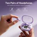 Xmenha Mini Invisible Small Earbuds Set Sleep Ear Buds Purple Wireless Bluetooth for Small Ears Canals Side Sleepers Tiny Micro Low Profile Smallest Hidden Discreet Earbuds 2 Pack Headphones for Work