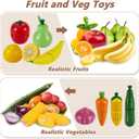 Wooden Play Food for Toddlers 2 Year Cutting Fruits Vegetables Toys | Toy Foods Pretend Play Kitchen Accessories Fruits and Veggies for Kids to Cut Montessori Gifts for Boys Girls 18 Months+