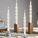 LPUSA Ivory Spiral Taper Candles Twisted Candle Conical Stick Candles for Holiday Wedding Party Wax Unscented Dinner Candle Dripless,Christmas Gift H 10 Inch, 4pcs（IvoryB）