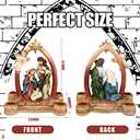 Nativity Advent Candle Holder Decoration, Christmas Nativity Scene Candle Holder Candlestick Holders Advent Wreath Candle Holder Advent Centerpiece for Christmas Party Supplies (Candles Not Included)