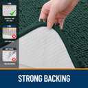 OLANLY Toilet Rugs U-Shaped 24x20, Extra Soft Absorbent Chenille Contour Bathroom Rugs for Toilet, Dry Quickly, Machine Washable, Non-Slip Bath Mat, Blackish Green