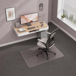 Office Chair Mat for Carpet, 36" x 48"Heavy Duty Clear PVC Floor Protector with Studded Backing, Non-Slip Plastic Mat for Office Chair, Desk & Rolling Computer Chair on Low Pile Carpet