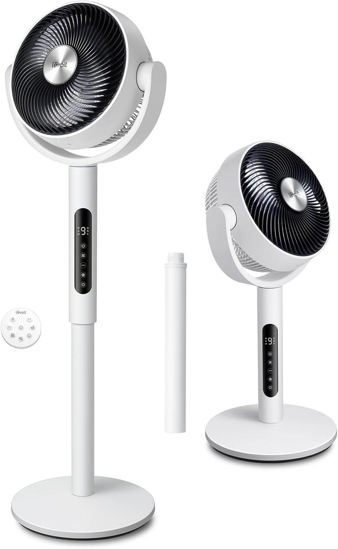 Levoit Standing Fan for Bedroom, CirculAir 120 Oscillating, Quiet 20dB, 9 Speeds, 4 Modes, DC Motor, 2 in 1 Pedestal & Tabletop, 82ft, Remote Control, Sensor, 9H Timer, 908CFM Ultra-High Airflow, 43.7 X 12.5 X 14.5 in