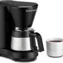 Cuisinart 5-Cup Coffee Maker with Stainless Steel Carafe, Coffee Machine with Removable Water Reservoir, Charcoal Water Filter, 30-Minute Keep Warm, and Brew Pause, DCC-5570NAS, Stainless Steel